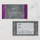 Haar Stylist Visitekaartje Paarse Grijs Modern Afsprakenkaartje (Voorkant / Achterkant)