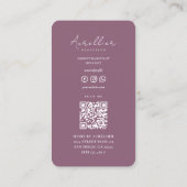 Haar Stylist Vlechten Barber Dusty Mauve Modern Visitekaartje (Achterkant)