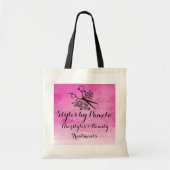 Haar Stylist Waterverf Roze Roses Aangepast salon Tote Bag (Voorkant)