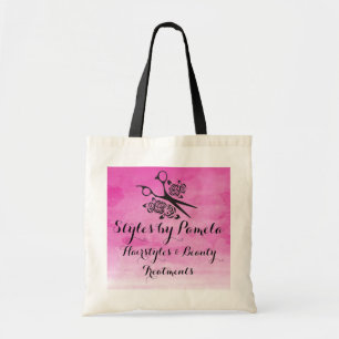 Haar Stylist Waterverf Roze Roses Aangepast salon Tote Bag