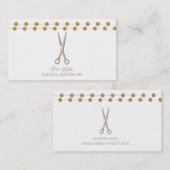 Haar Stylist Zilveren Schaar Minimaal Roos Goud Visitekaartje (Voorkant / Achterkant)