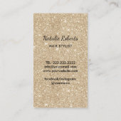 Haar Stylist Zwart & Gouden Schedel Schoonheidssal Visitekaartje (Achterkant)