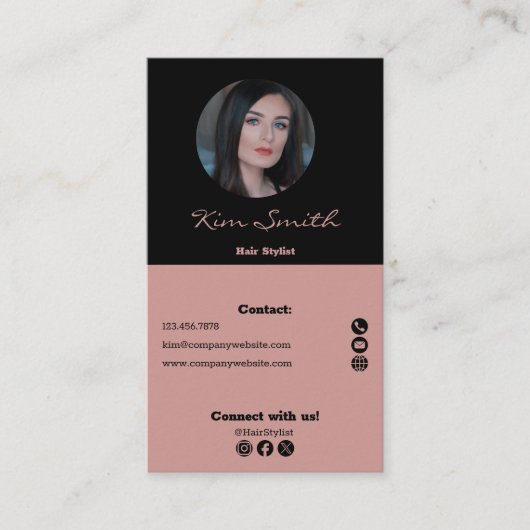 Haar Stylist Zwart & Toscane Afspraak & Klantenkaartje (Voorkant)