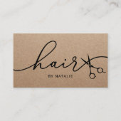 Haar Stylist Zwarte Schaar Minimalistische Schoonh Visitekaartje (Voorkant)