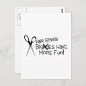 Haar Stylists heeft meer plezier Briefkaart (Voorkant / Achterkant)
