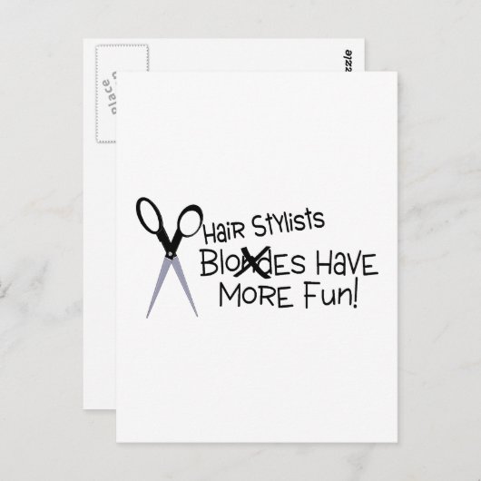 Haar Stylists heeft meer plezier Briefkaart (Voorkant / Achterkant)