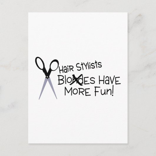 Haar Stylists heeft meer plezier Briefkaart (Voorkant)