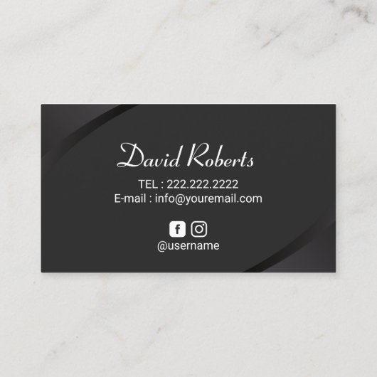 Haar Tattoo Scalp Micro-pigmentatie Modern Black Visitekaartje (Achterkant)