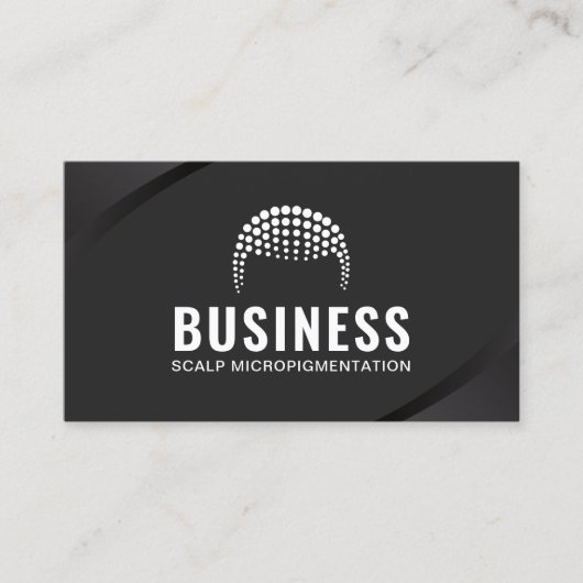 Haar Tattoo Scalp Micro-pigmentatie Modern Black Visitekaartje (Voorkant)