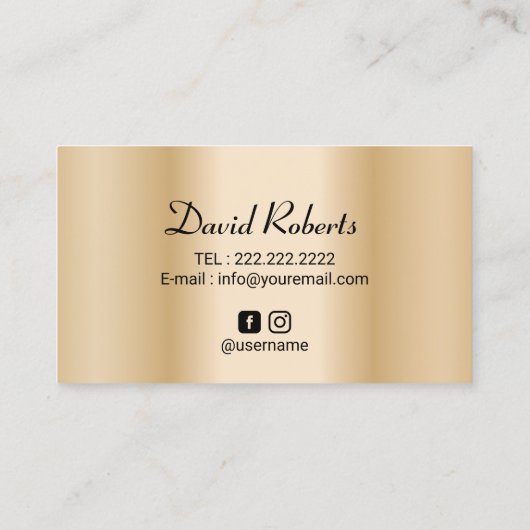 Haar Tattoo Scalp Micropigmentation Moderne Gold Visitekaartje (Achterkant)