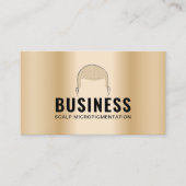 Haar Tattoo Scalp Micropigmentation Moderne Gold Visitekaartje (Voorkant)