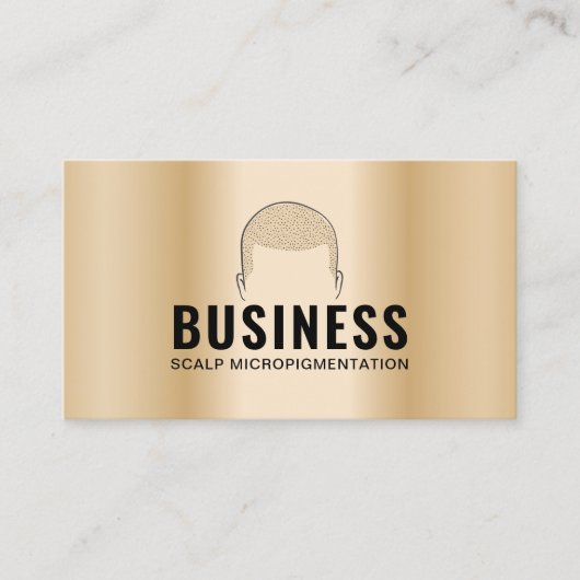 Haar Tattoo Scalp Micropigmentation Moderne Gold Visitekaartje (Voorkant)