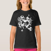 Haar team jersey nummer voetballen sterren zwart t-shirt (Voorkant)