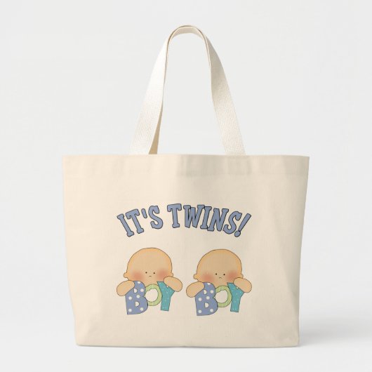 HAAR TWINS (jongen) Grote Tote Bag (Voorkant)