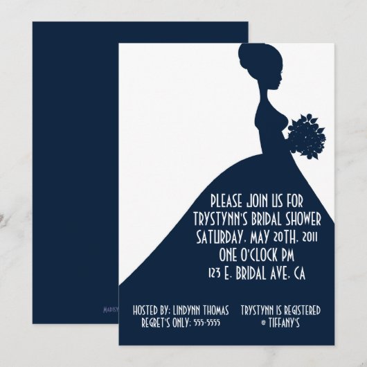 HAAR uitnodiging - NAVY (Voorkant / Achterkant)