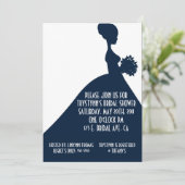 HAAR uitnodiging - NAVY (Staand voorkant)