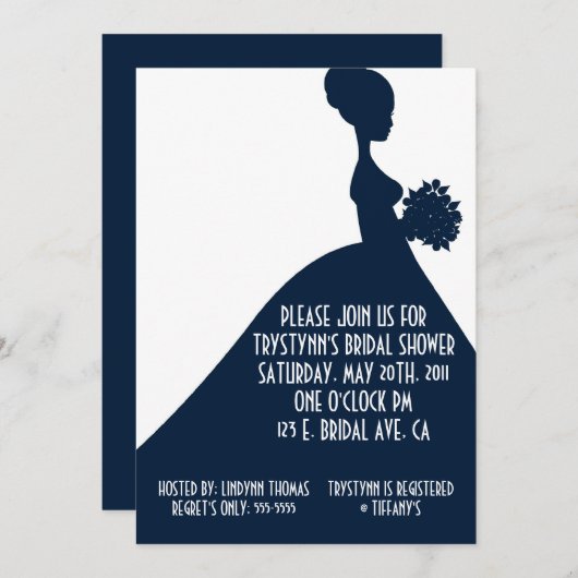 HAAR uitnodiging - NAVY (Voorkant / Achterkant)