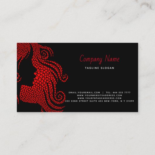 Haar van de harten visitekaartje (Achterkant)