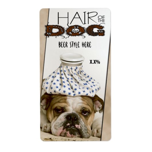 Haar van het hondenbier etiket (Voorkant)