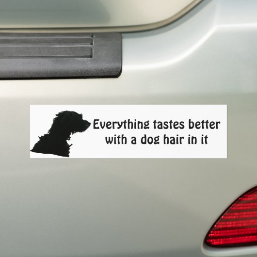 Haar van honden bumpersticker (Op auto)