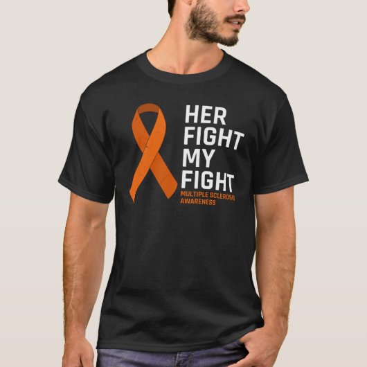 Haar vecht tegen mijn strijd tegen multiple sclero t-shirt (Voorkant)