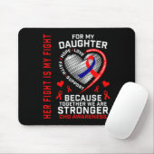 Haar vechtdochter CHD Awareness Heart Disease Gra Muismat (Met muis)