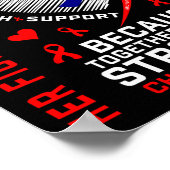 Haar vechtdochter CHD Awareness Heart Disease Gra Poster (Hoek)