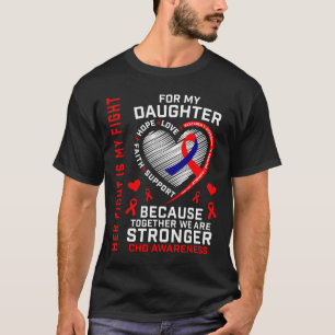 Haar vechtdochter CHD Awareness Heart Disease Gra T-shirt