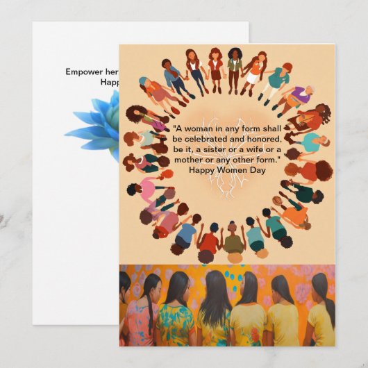 "Haar verhaal: Internationale Vrouwendag — wensaut Feestdagenkaart (Voorkant / Achterkant)