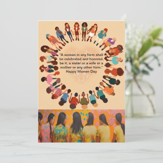 "Haar verhaal: Internationale Vrouwendag — wensaut Feestdagenkaart (Staand voorkant)