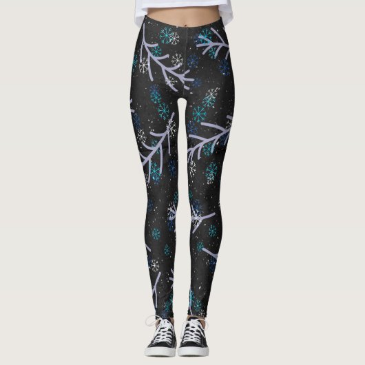 Haar vier seizoenen – Winterpatroon Leggings (Voorkant)