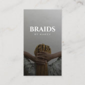 Haar vlechten stylist foto QR-code Visitekaartje (Voorkant)