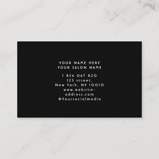 Haar vlechten vlechten foto visitekaartje (Achterkant)