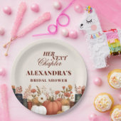 Haar Volgende Hoofdstuk Herfst Boek Thema Bruidsui Papieren Bordje (Feest)