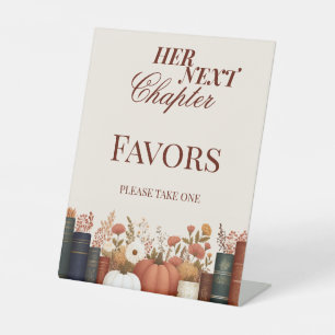 Haar volgende hoofdstuk Herfst boek Theme Vrijgeze Reclamebord Met Voetstuk