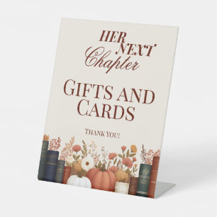 Haar volgende hoofdstuk Herfst boek Theme Vrijgeze Reclamebord Met Voetstuk