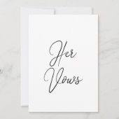 Haar Vow-Kaart | Wedding Vow Booklet for Bride Kaart (Voorkant)