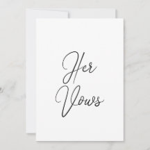 Haar Vow-Kaart | Wedding Vow Booklet for Bride
