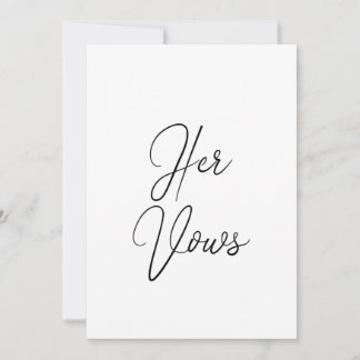 Haar Vow-Kaart | Wedding Vow Booklet for Bride Kaart