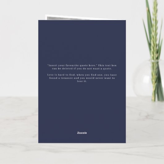 Haar Vows Card-minimalistisch script blauw Kaart (Achterkant)