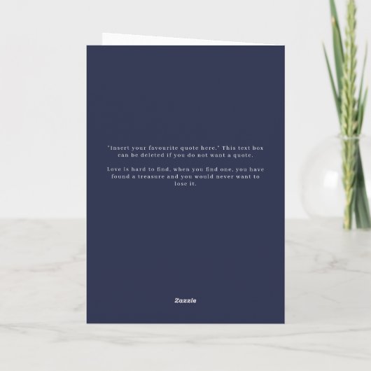 Haar Vows Card-minimalistisch script blauw Kaart (Achterkant)