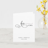 Haar Vows Kaart Minimalist Black Script Vows Kaart (Gele Bloem)