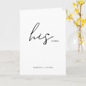 Haar Vows Kaart Minimalist Script Vows (Gele Bloem)