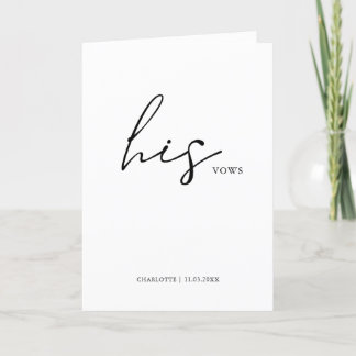 Haar Vows Kaart Minimalist Script Vows