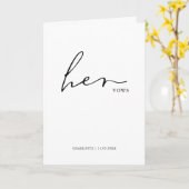 Haar Vows Kaart Minimalist Script Vows (Gele Bloem)