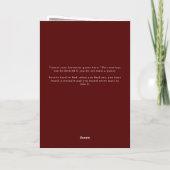 Haar Vows Kaart Minimalist Script Vows Maroon (Achterkant)