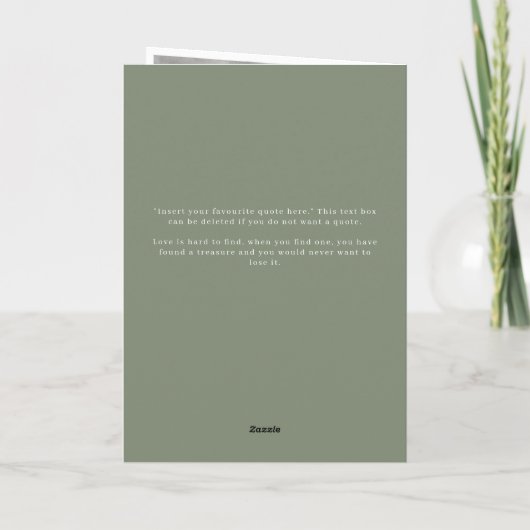 Haar Vows Kaart Minimalist Script Vows Sage Green (Achterkant)