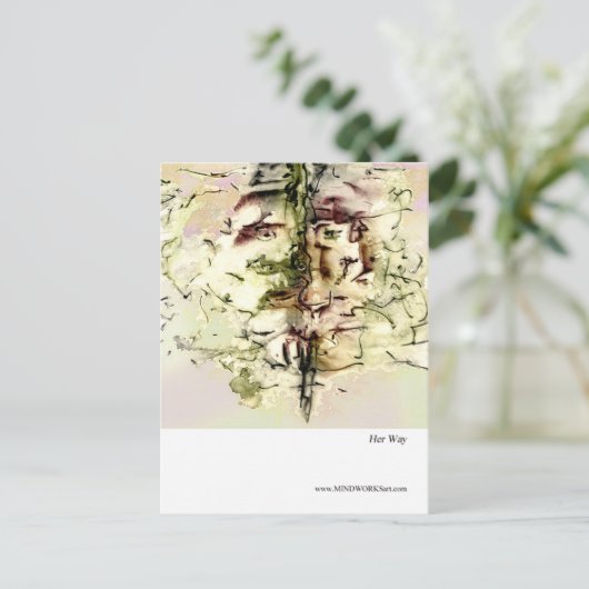 Haar weg briefkaart (Staand voorkant)