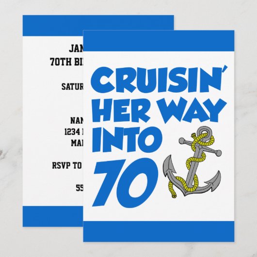 Haar weg kruipen in 70 Uitnodiging (Voorkant / Achterkant)