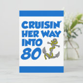 Haar weg kruipen in 80 uitnodiging (Staand voorkant)